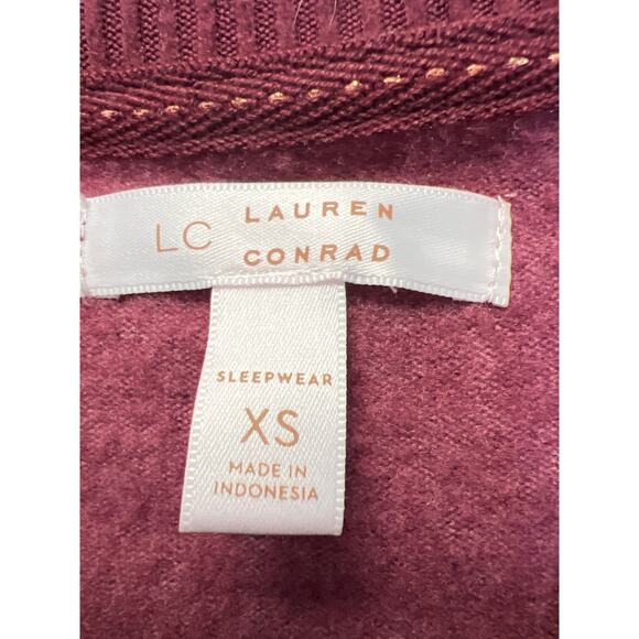 NWT Lauren Conrad Feline Fine Crew Neck Long Sleeves Casual Top Size XS Purple - Picture 2 of 4